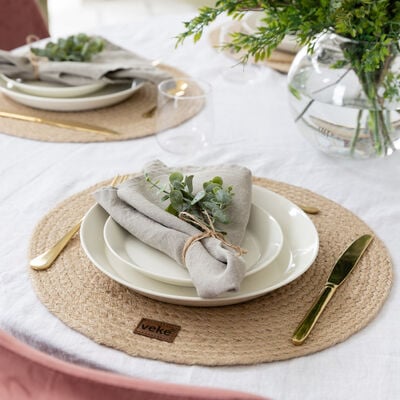 Oksa juuttitabletti Ø40 cm 4 kpl setti